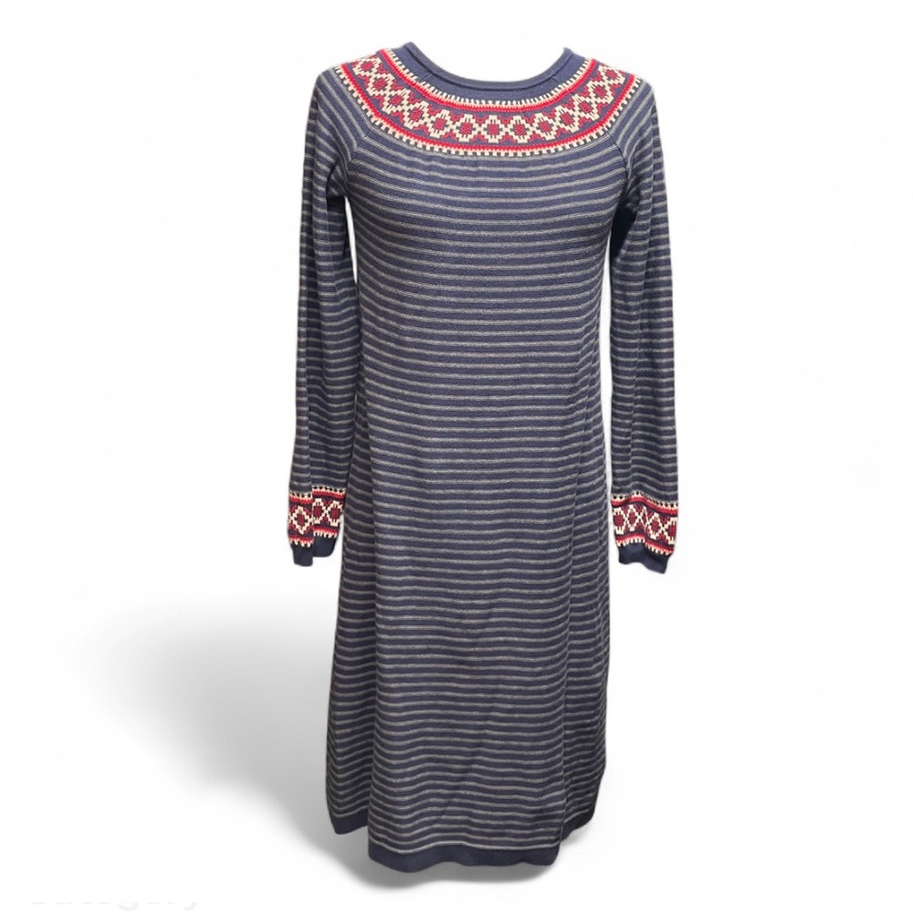 Hanna Andersson Womens Fair Isle‎ Knit Sweater Dress Small Nordic Scandi Style